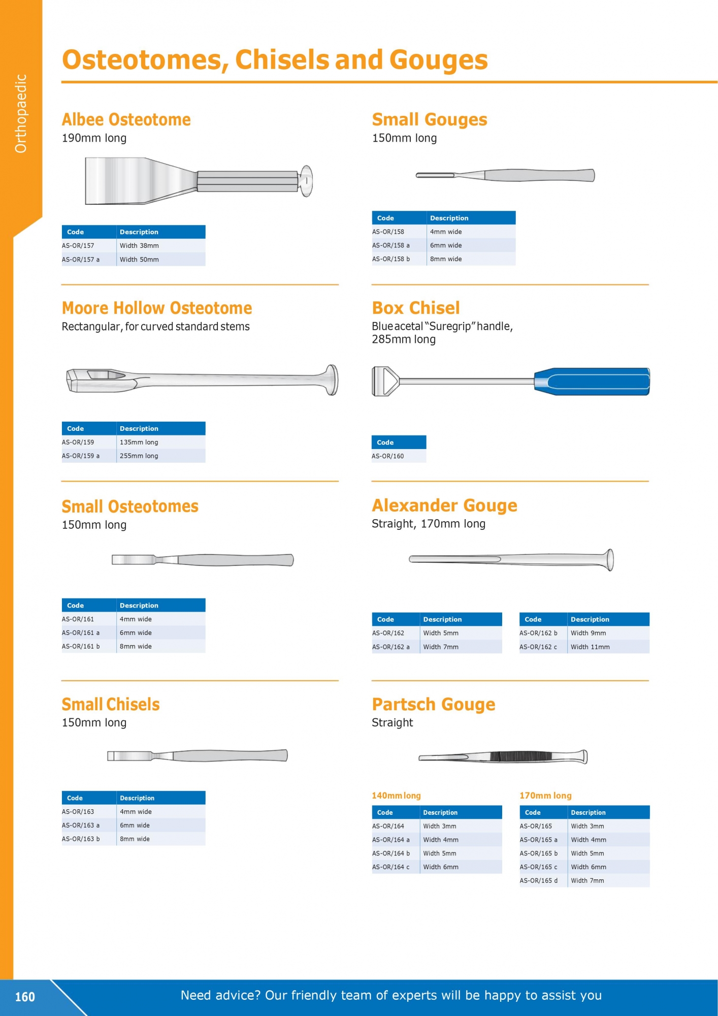 Osteotomes, Chisels and Gouges